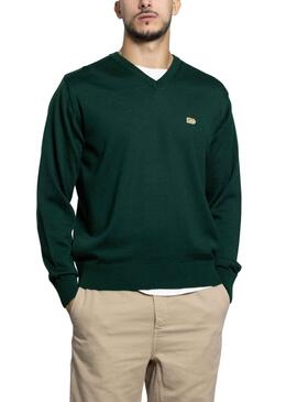 Pull Klout Basic Pico Vert pour Homme