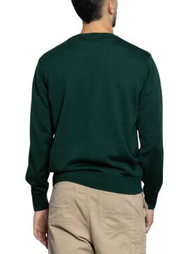 Pull Klout Basic Pico Vert pour Homme