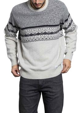 Pull Klout Greca Gris pour Homme