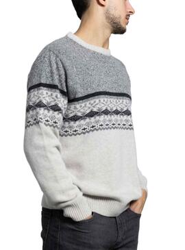 Pull Klout Greca Gris pour Homme
