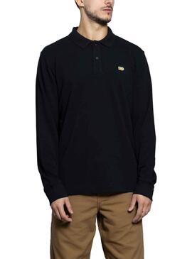 Polo Klout Basic Noire Manche Long pour Homme