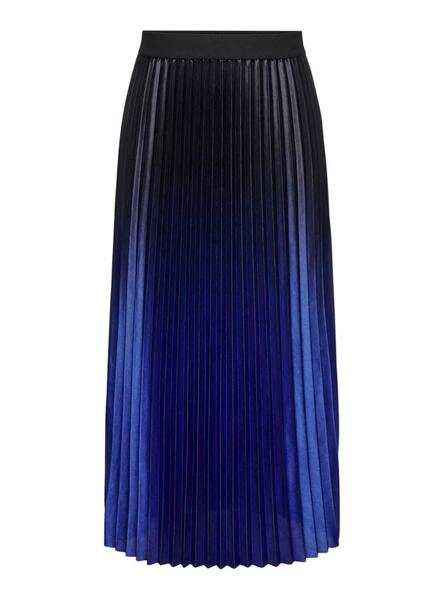 Jupe Only Magic Plissee Bleu et Noire pour Femme