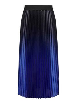 Jupe Only Magic Plissée Bleu et Noire pour Femme