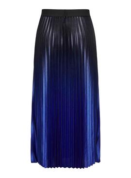 Jupe Only Magic Plissée Bleu et Noire pour Femme