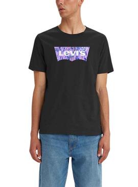 T-Shirt Levis Graphic Logo Lilas et Noire