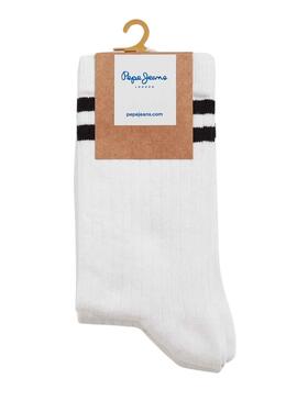 Pack 3 Chaussettes Pepe Jeans Ribetes Blanc Femme
