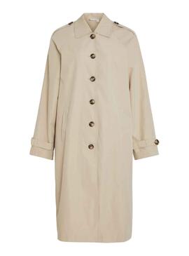 Trench-coat Vila Vibalinja Beige pour Femme