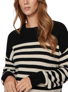 Pull Vila Viril Rayures Noire pour Femme