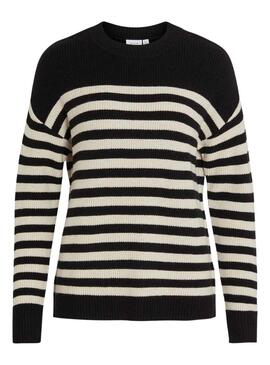 Pull Vila Viril Rayures Noire pour Femme