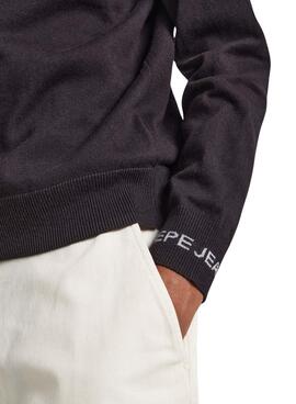 Pull Pepe Jeans Andre Cuello Alto Noire Homme