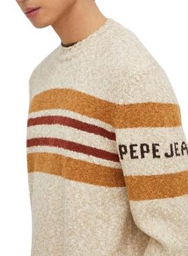 Pull Pepe Jeans Scott Beige pour Homme