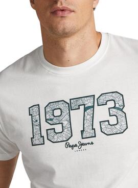 T-Shirt Pepe Jeans Wyatt Blanc pour Homme