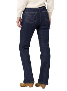 Pantalon Jeans Naf Naf Brut Bleu Marine pour Femme