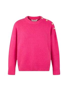 Pull Naf Naf Boutons fuchsia pour Femme