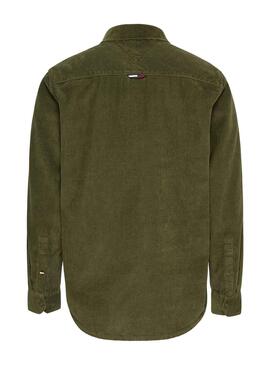 Chemise Tommy Jeans Relaxed Corduroy Vert Homme