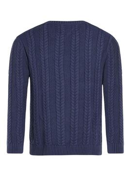 Pull Tommy Jeans Câble régulier Bleu Bleu Marine Homme