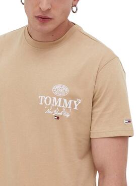 T-Shirt Tommy Jeans Luxe Athletic Camel Homme