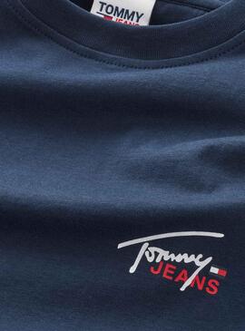 T-Shirt Tommy Jeans Small Flag Bleu Marine Homme