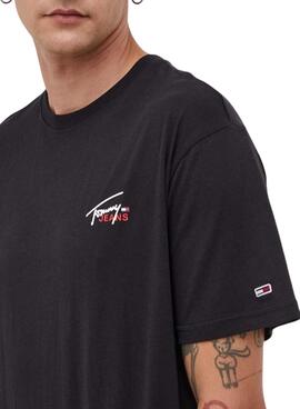 T-Shirt Tommy Jeans Small Flag Noire Homme