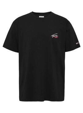 T-Shirt Tommy Jeans Small Flag Noire Homme