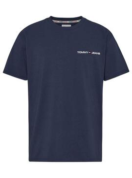 T-Shirt Tommy Jeans Linear Bleu Marine pour Homme