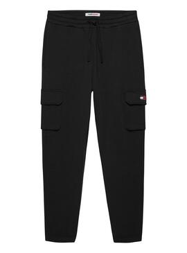 Pantalon Tommy Jeans Badge Cargo Noire Homme