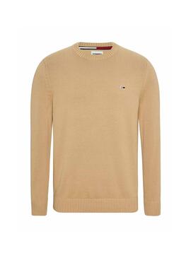 Pull Tommy Jeans Essential Crew Beige Homme