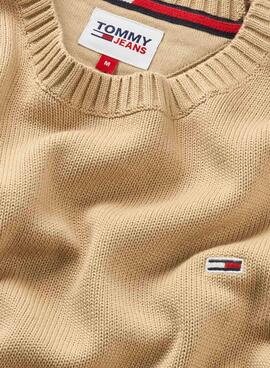 Pull Tommy Jeans Essential Crew Beige Homme