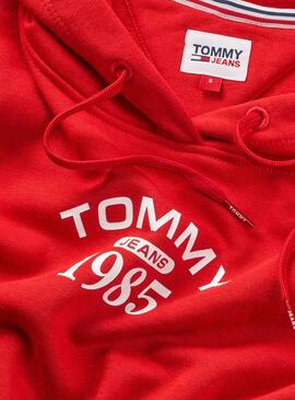 Sweat Tommy Jeans Relaxed Essential Rouge Femme