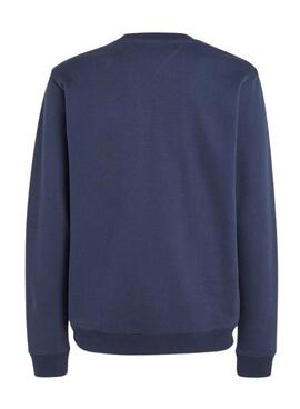 Sweat Tommy Jeans Rég Crew Bleu Marine pour Homme