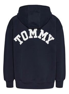 Sweat Tommy Jeans Zip Bleu Marine pour Homme