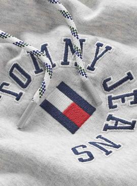 Sweat Tommy Jeans Arched Gris pour Homme