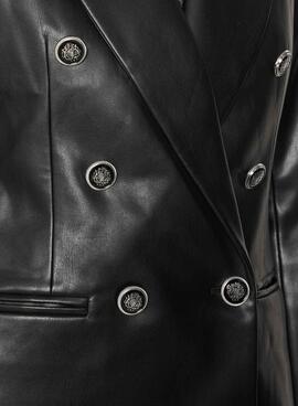 Blazer Only Dina Noire Similicuir pour Femme