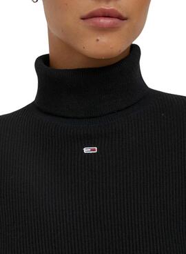 Pull Tommy Jeans Essential Col roulé Noire