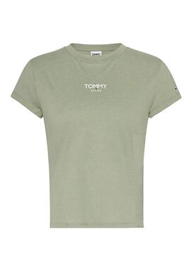 T-Shirt Tommy Jeans Essential Logo Vert Femme