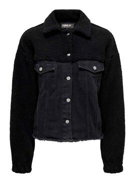 Veste Only Bella Teddy Noire pour Femme