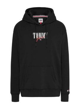 Sweat Tommy Jeans Essential Logo 1 Noire Femme