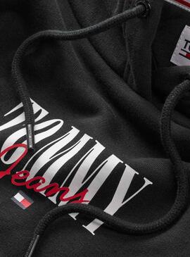 Sweat Tommy Jeans Essential Logo 1 Noire Femme