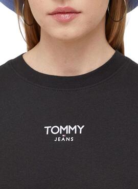T-Shirt Tommy Jeans Essential Logo Noire Femme