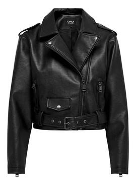 Veste Only Louie Simili Cuir Noire pour Femme