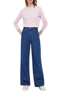 Pull Tommy Jeans Essential Crew Rosa pour Femme