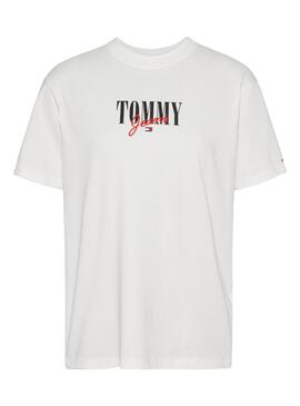T-Shirt Tommy Jeans Essential Logo Blanc Femme