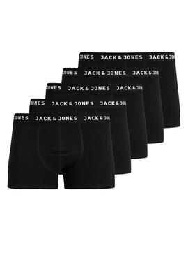 Pack 5 Boxers Jack & Jones Jachuey Noire Garçon