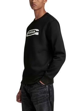 Sweat G-Star Vieille école Logo Noire pour Homme