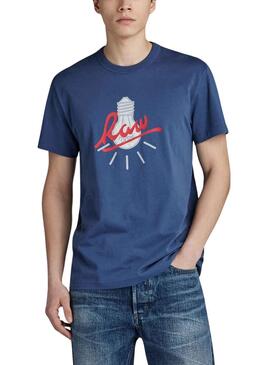 T-Shirt G-Star ampoule Bleu pour Homme