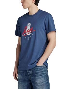 T-Shirt G-Star ampoule Bleu pour Homme