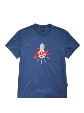 T-Shirt G-Star ampoule Bleu pour Homme