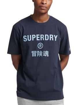 T-Shirt Superdry Code Core Sport Bleu Marine Homme