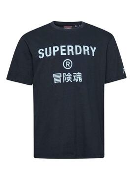 T-Shirt Superdry Code Core Sport Bleu Marine Homme