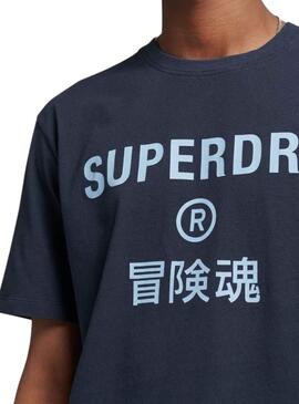 T-Shirt Superdry Code Core Sport Bleu Marine Homme